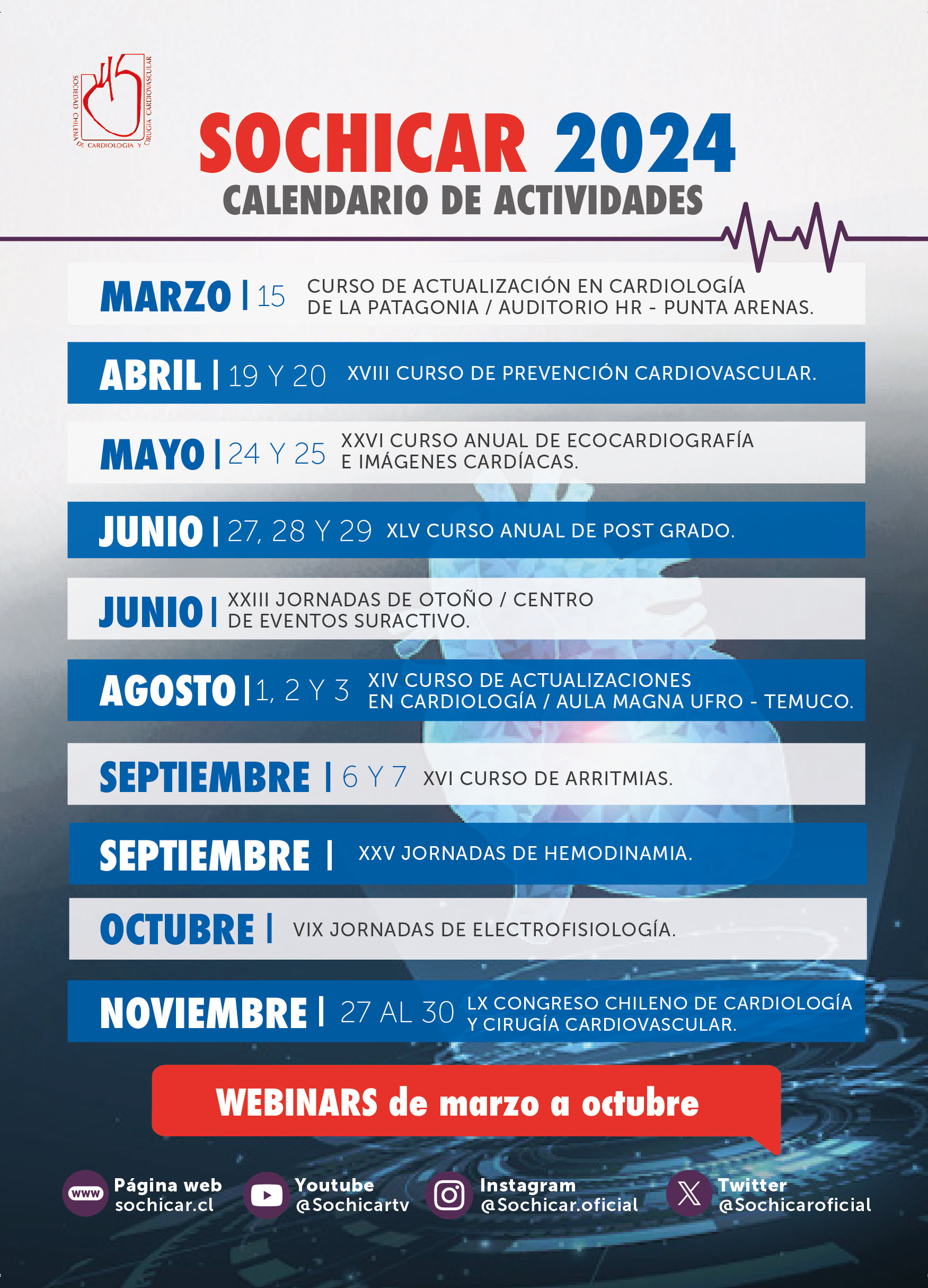 Calendario de Actividades 2024 Sochicar